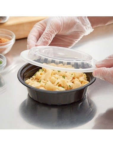 16 oz. Black 6 1/4" Round Microwavable Heavy...