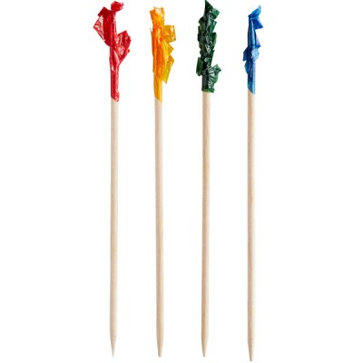 4" Frill Club Food Pick with Assorted Colors - 1000/Pack 2