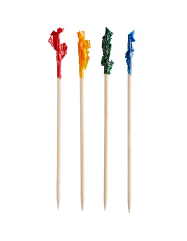 4" Frill Club Food Pick with Assorted Colors -...