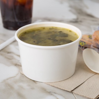 Solo 8 oz White Double Poly-Coated Paper Food Cup - 500/Case 2