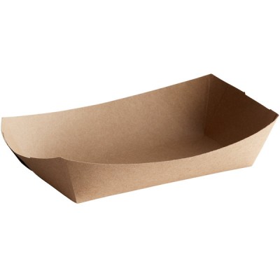 5 lb. Natural Eco-Kraft Customizable Paper Food Tray -...