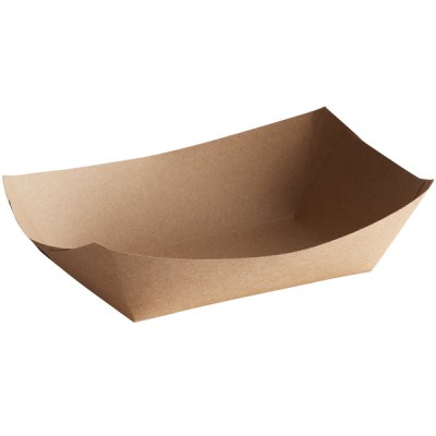 3 lb. Natural Eco-Kraft Customizable Paper Food Tray -...